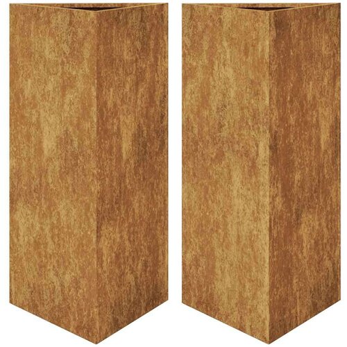 vidaXL Vrtne sadilice 2 kom trokutasta 40x34,5x70 cm od čelika COR-TEN Cene