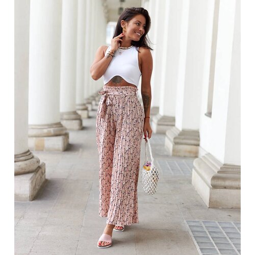 Gemre Pink wide pleated trousers Pietro Slike