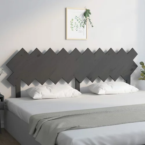 vidaXL Uzglavlje za krevet sivi 196x3x80,5 cm od masivne borovine