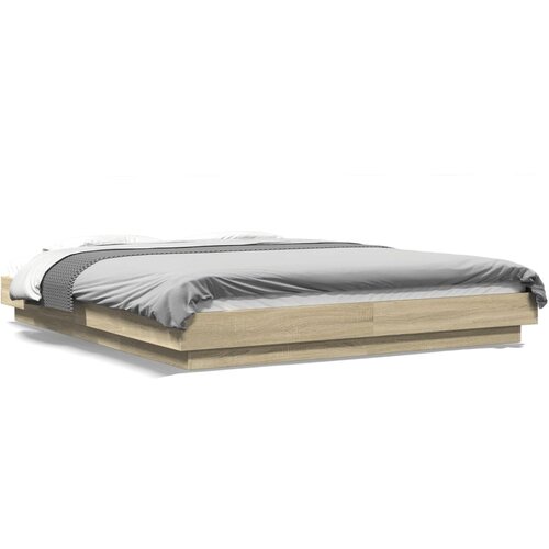 vidaXL Posteljni okvir sonoma hrast 150x200 cm inženirski les Cene