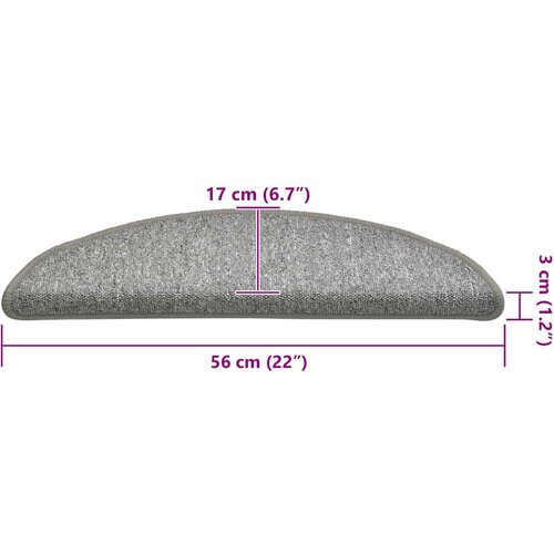  Prostirke za stepenice 30 kom 56x17x3 cm svijetlo sive poluokrugle Slike