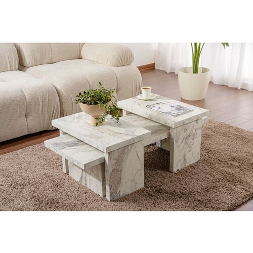 Hanah home Sanctuary - Fressia Marble Freesia Marble Coffee Table Cene