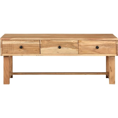 Maison Chic Klubska mizica - kavna mizica - Nizka mizica 100x50x40 cm trden akacijev les, (21754369) Slike