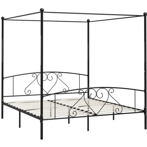  za krevet s nadstre&amp;scaron;nicom crni metalni 180 x 200 cm Slike