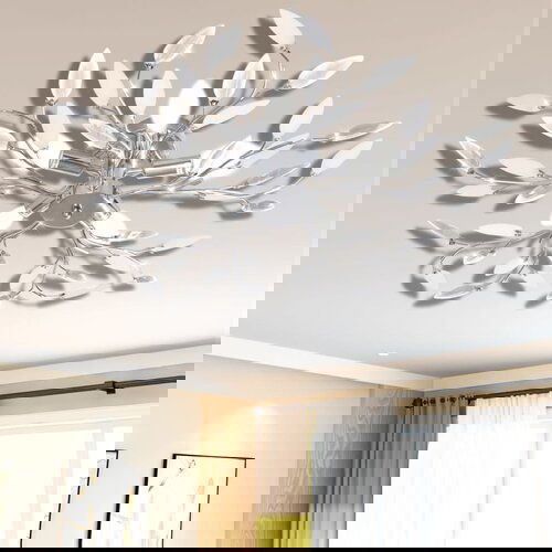 The Living Store Prozorno/Bela Stropna Svetilka z Akrilnimi Kristalnimi Listi 5xE14 - Stropna Svetilka, (21383344) Slike