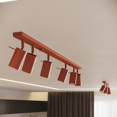 Nice Lamps Opečnato oranžna stropna svetilka 6x45 cm Etna &amp;ndash; Slike
