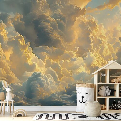  Foto tapeta - Last Breath of the Day: Clouds Illuminated by Evening Glow 500x350 Cijene