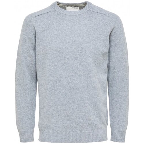 Selected Wool Jumper New Coban - Medium Grey Melange Siva Slike