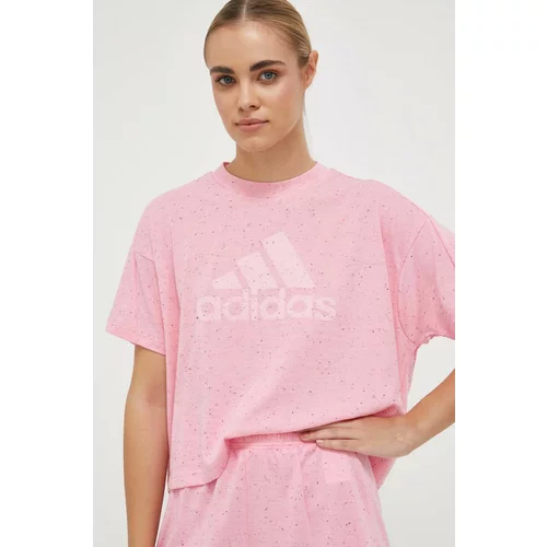 Adidas Kratka majica ženski, roza barva
