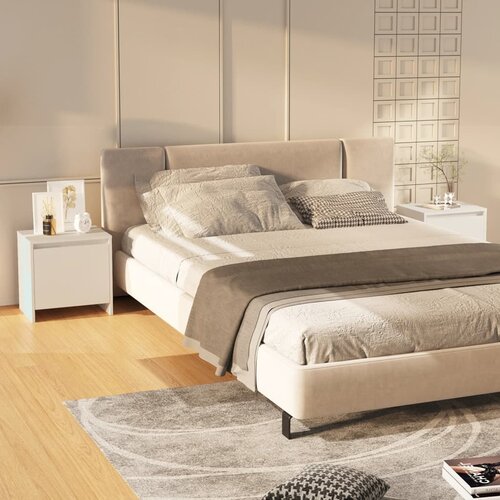VidaXL Nočna omarica 2 kosa bela 45x34x44,5 cm iverna plo&amp;scaron;ča Slike