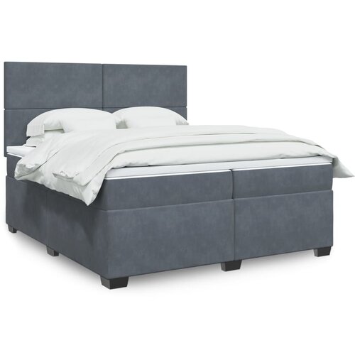 The Living Store Box spring postelja z vzmetnico temno siva 200x200 cm žamet - Box Spring Postelja, (21428241) Slike