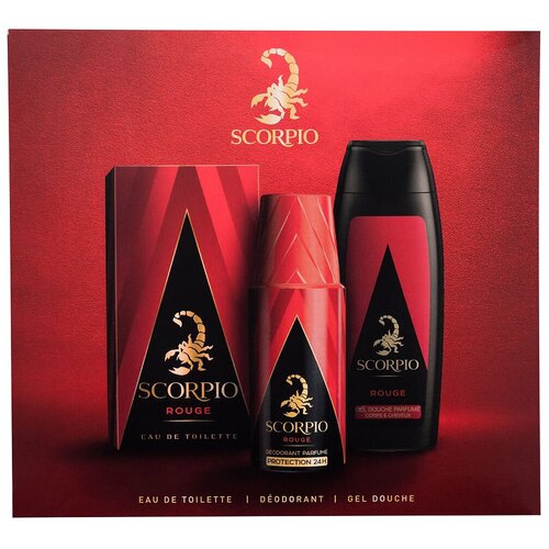 Scorpio Rouge darovni set toaletna voda 75 ml + gel za tu&scaron;iranje 250 ml + dezodorans 150 ml o&scaron;tećena kutija za mu&scaron;karce Cijene