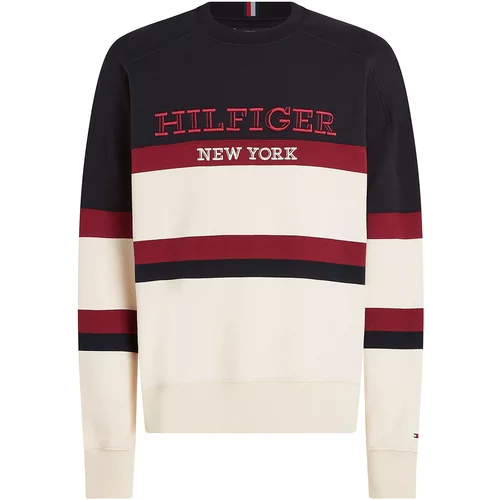 Tommy Hilfiger Sweater majica bež / tamno plava / crvena / bijela