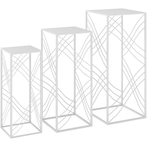 HOMESTAR Set od 3 stalka za biljke  visine 50/60/70 cm  metalni stalci za biljke koji se mogu slagati  bijeli Cijene