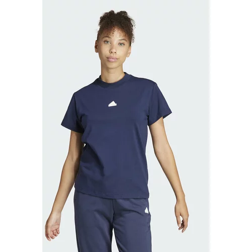 Adidas Majica Embroidered IS4289 Mornarsko modra Regular Fit