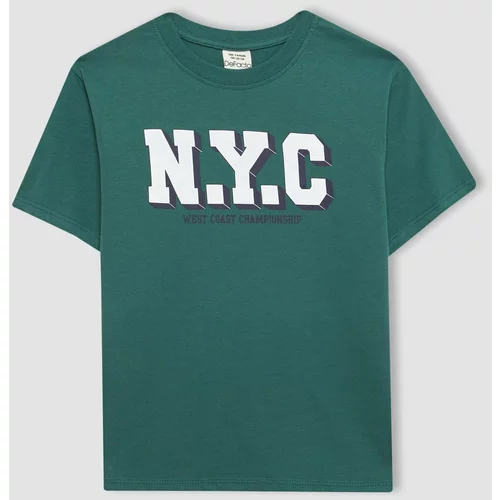 Defacto Boy Regular Fit Crew Neck Printed Short Sleeve T-Shirt
