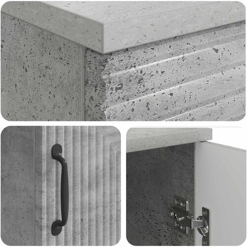  Stol Betonska siva 142,5 x 50 x 75 cm Konstruirano drvo Slike
