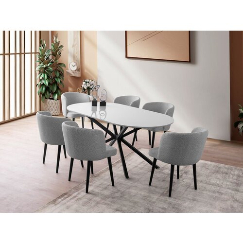Hanah home Trpezarijski sto Aura-3013, 180x90x79 cm, Svetlosivi Cene