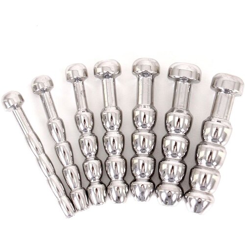 Kiotos Steel Urethral Trainer Kit 7 Holow Penisplugs Cene