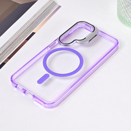  Torbica Magsafe transparent za Samsung S921B Galaxy S24 ljubicasta Cene