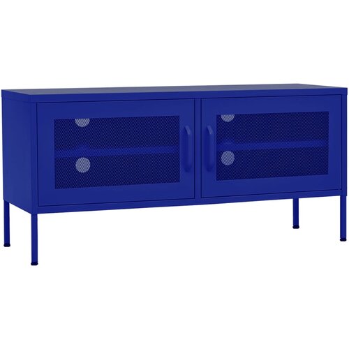 Maison Chic TV omarica - TV stojalo - Televizijska omarica mornarsko modra 105x35x50 cm jeklo, (21700492) Slike