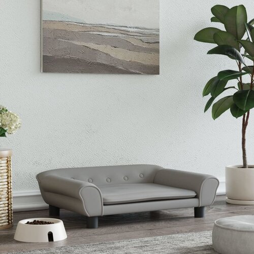 VidaXL Pasja postelja svetlo siva 70x48x22 cm žamet Slike