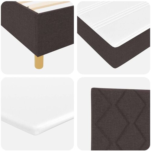 vidaXL postelja Box Spring z vzmetnico in klopjo, temno rjava, 120x200 cm, tkanina, (22081037) Cene