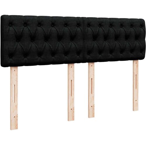  Otomanski krevet s madracem crni 140x200 cm tkanine Slike