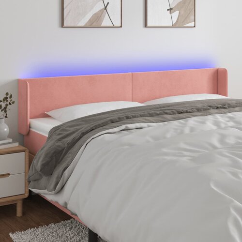 VidaXL LED uzglavlje ružičasto 203x16x78/88 cm bar&amp;scaron;unasto Slike
