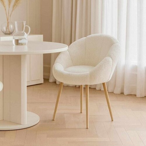 Atelier Del Sofa Papatya - White, Walnut WhiteWalnut Wing Chair Slike