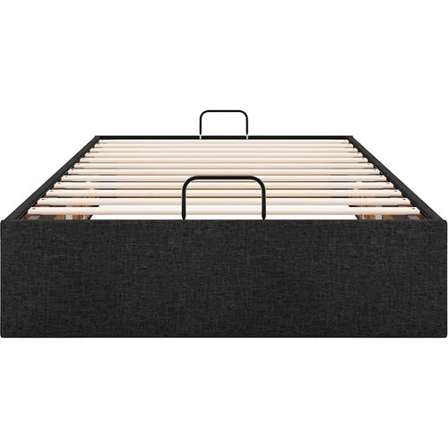 VidaXL otomanski okvir kreveta bez madraca crni 90x200 cm od tkanine Slike