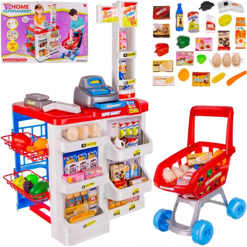  Dječja trgovina Supermarket 82cm + kolica Slike