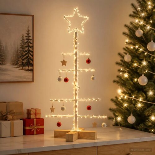  Metalna božićna jelka KUOPIO 60 cm Čelik Bijela - 60 cm Bijela bez LED svjetala Slike