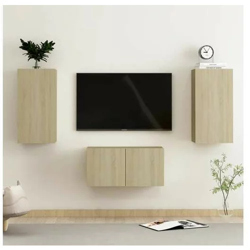  Komplet TV omaric 3-delni sonoma hrast iverna plošča