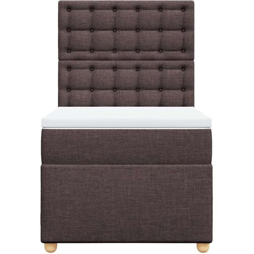 VidaXL krevet s oprugama i madracem tamnosmeđi 90 x 190 cm od tkanine Slike