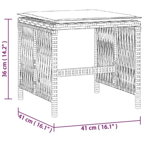 VidaXL Vrtni stolci s jastucima 4 kom bež 41x41x36 cm od poliratana Slike