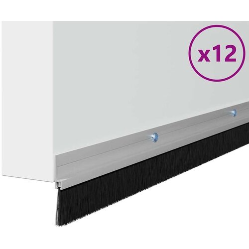  Držač četke za vrata 12 pcs Srebrno 100 cm Aluminijski legura Slike