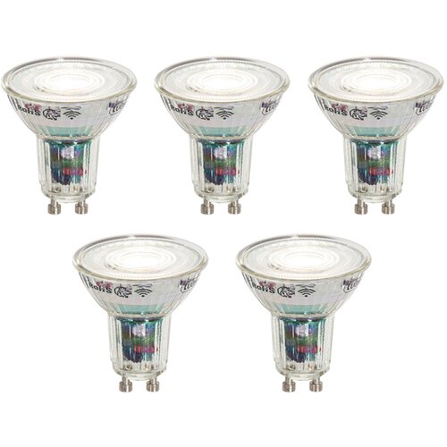 LUEDD Set van 5 Smart GU10 50mm LED lampen helder 4.8W 400 lm 1800-6500K Slike