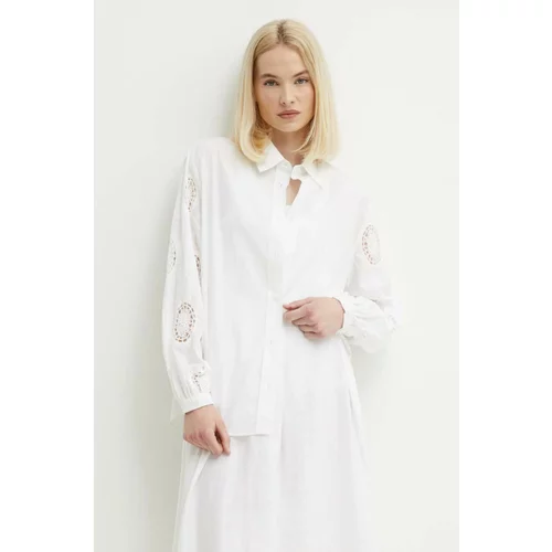 Sisley Bombažna srajca ženska, bela barva