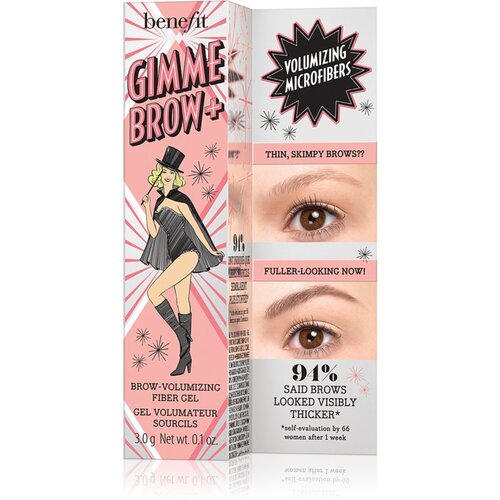Benefit gimme Brow+ Brow-Volumizing gel za volumen obrva 3 g nijansa 4 Warm Deep Brown za žene Slike