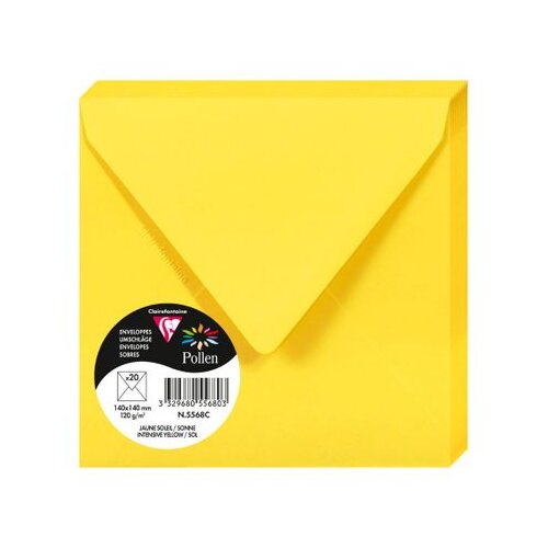 Clairefontaine kuverte Pollen 140x140mm 120gr intensive yellow 1/20 Cijene