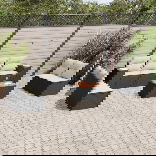 VidaXL 8-dijelni set vrtnih sofa od poliratana s jastucima crni Slike