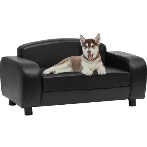 vidaXL Sofa za pse crna 80 x 50 x 40 cm od umjetne kože