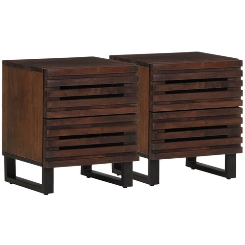 The Living Store Nočna omarica 2 kosa 40x34x46 cm trdna borovina - Nočna Omarica, (21568500) Cene