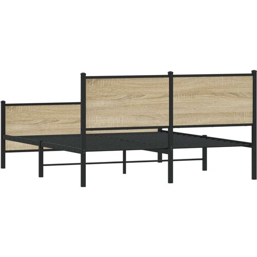 VidaXL Metalni okvir kreveta bez madraca boja hrasta sonome 150x200 cm Slike