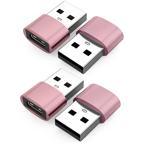 INF Komplet 4x USB na USB-C adapterjev &amp;ndash; Type-C v USB-A, USB 2.0 polnjenje in podatki PinkGold, (5000277003) Slike