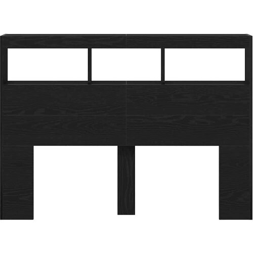  Ormarić za uzglavlje LED boja crni hrasta 140x17x102 cm Slike