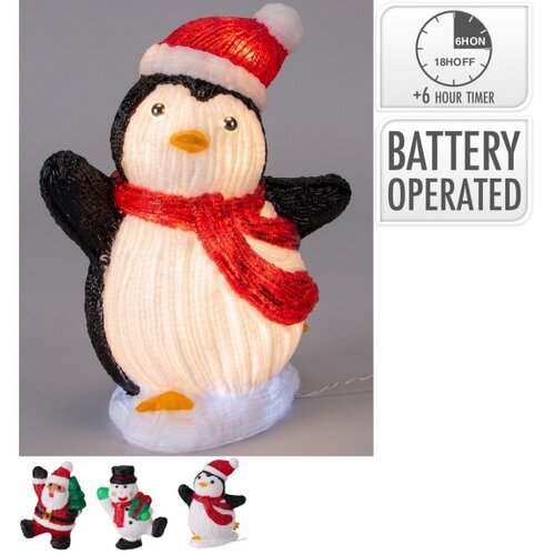  LED spolja&amp;scaron;nja božićna dekoracija 20xLED/2xAA 23 cm IP44 pingvin Slike