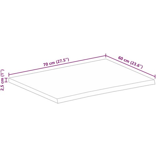 Stolna ploča sa živim rubom 70x60x2,5 cm od masivnog drva manga Slike