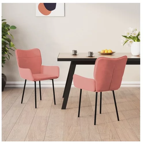  Jedilni stoli 2 kosa roza žamet